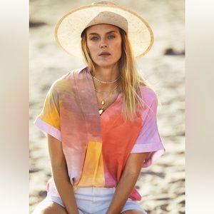 Anthropologie Bl_nk Tie Dye Blouse Size XL NWT